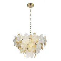 Люстра подвесная Tender SL6240.203.06 ST-Luce прозрачная янтарная на 6 ламп, основание золотое в стиле флористика цветы Люстра подвесная Tender SL6240.203.06 ST-Luce прозрачная янтарная на 6 ламп, основание золотое в стиле флористика цветы